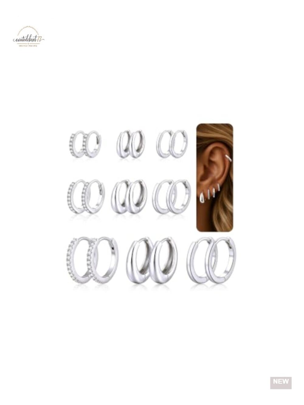 9 Pairs Gold Hoop Earrings for Women Hypoallergenic Stackable Huggie Hoops